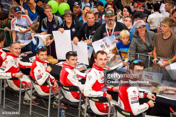 Citroën World Rally Team rally drivers meet fans at a signing session prior to the Shakedown stage of the Rally Australia round of the 2017 FIA World...