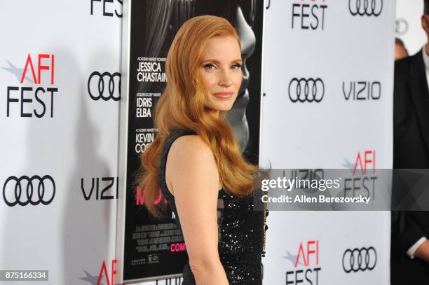 Actress Jessica Chastain attends AFI FEST 2017 Closing Night Gala - Screening of "Molly's Game" at TCL Chinese Theatre on November 16, 2017 in...