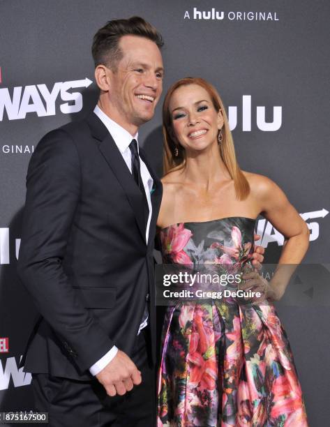 Kip Pardue and Annie Wersching arrive at the premiere of Hulu's "Marvel's Runaways" at Regency Bruin Theatre on November 16, 2017 in Los Angeles,...