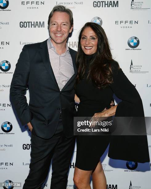 Jeff Hultman and Gotham Magazine publisher Lynn Scotti Kassar attend the Gotham Men's Issue Celebration at the BMW of Manhattan Showroom on November...