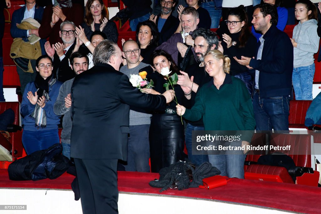 Celebrities At "Depardieu Chante Barbara" At "Le Cirque D'Hiver"