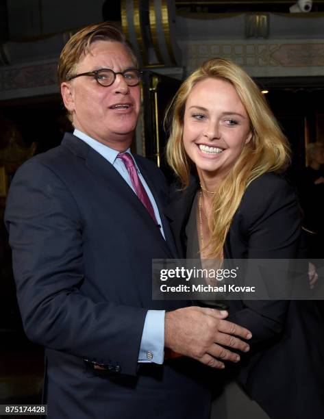 Aaron Sorkin and Madison McKinley attend the screening of "Molly's Game" at the Closing Night Gala at AFI FEST 2017 Presented By Audi at TCL Chinese...