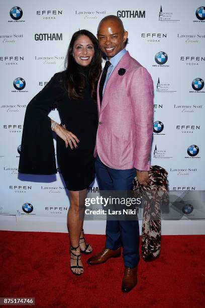 Gotham Magazine publisher Lynn Scotti Kassar and Spencer Means attend the Gotham Men's Issue Celebration at the BMW of Manhattan Showroom on November...