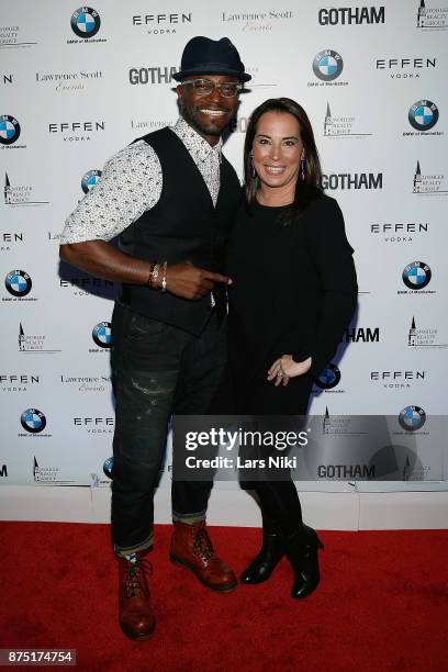 Actor Taye Diggs and Samantha Yanks attend the Gotham Men's Issue Celebration at the BMW of Manhattan Showroom on November 16, 2017 in New York City.