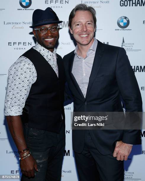 Actor Taye Diggs and Jeff Hultman attend the Gotham Men's Issue Celebration at the BMW of Manhattan Showroom on November 16, 2017 in New York City.