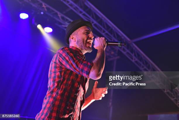 Italian singer-songwriter Samuel Romano aka Samuel of the rock band Subsonica performs on stage at Casa della Musica in Napoli with his tour "Il...