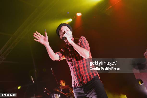 Italian singer-songwriter Samuel Romano aka Samuel of the rock band Subsonica performs on stage at Casa della Musica in Napoli with his tour "Il...