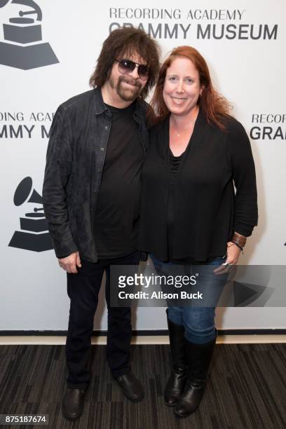 Musician Jeff Lynne of ELO and Senior Director, Public Programs & Artist Relations at The Grammy Museum Lynne Sheridan attend Reel to Reel: Jeff...