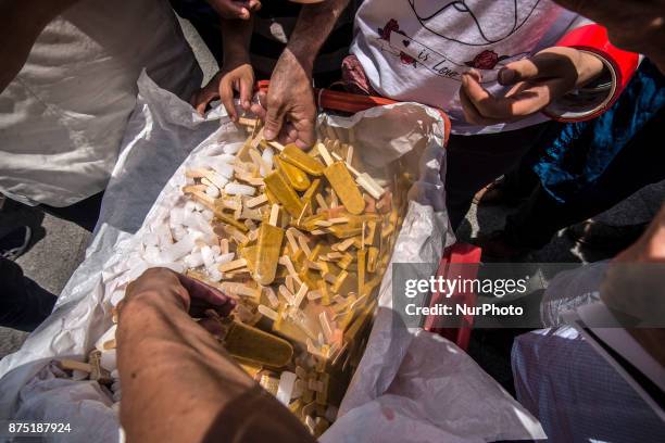 Farmers, food security activists and chefs on 16 November 2017 promoted a banqueting in front of the Municipal Theater in downtown Sao Paulo, Brazil,...