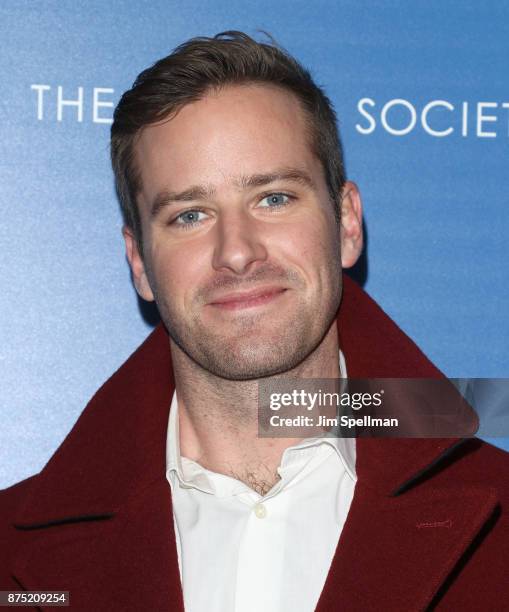 Actor Armie Hammer attends the screening of Sony Pictures Classics' "Call Me By Your Name" hosted by Calvin Klein and The Cinema Society at Museum of...