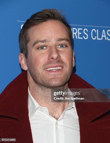 Actor Armie Hammer attends the screening of Sony Pictures Classics' "Call Me By Your Name" hosted by Calvin Klein and The Cinema Society at Museum of...