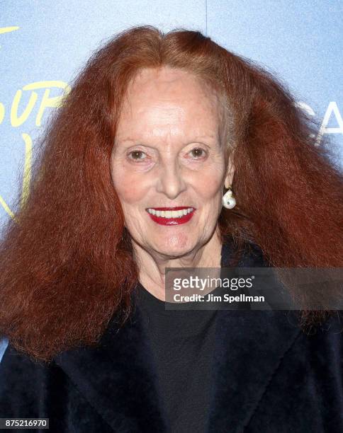 Model Grace Coddington attends the screening of Sony Pictures Classics' "Call Me By Your Name" hosted by Calvin Klein and The Cinema Society at...