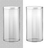 Transparent glass jar with metal lid