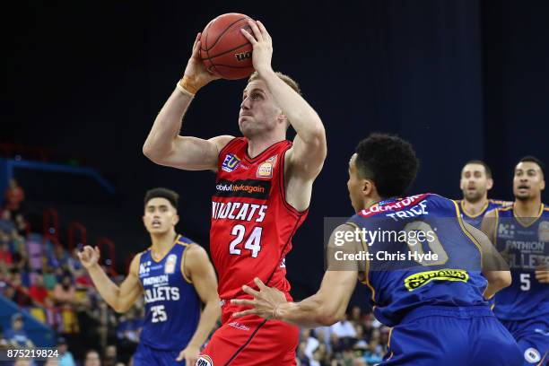 Jesse Wagsstaff of the wildcats in action during the round seven NBL match between Brisbane and Perth at Brisbane Entertainment Centre on November...