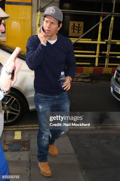 Mark Wahlberg seen at the Bauer Media Studios to promote 'Daddy's Home 2' on Magic Radio and KISS FM UK on November 17, 2017 in London, England.