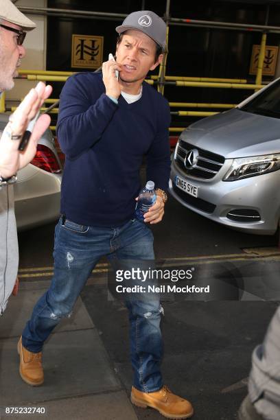 Mark Wahlberg seen at the Bauer Media Studios to promote 'Daddy's Home 2' on Magic Radio and KISS FM UK on November 17, 2017 in London, England.