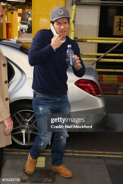 Mark Wahlberg seen at the Bauer Media Studios to promote 'Daddy's Home 2' on Magic Radio and KISS FM UK on November 17, 2017 in London, England.