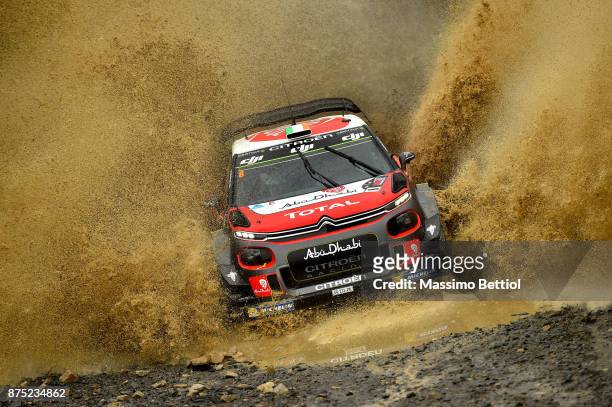 Craig Breen of Ireland and Scott Martin of Great Britain compete in their Citroen Total Abu Dhabi WRT Citroen C3 WRC during Day One of the WRC...