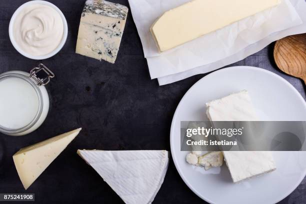 fresh organic dairy products - sour cream stock pictures, royalty-free photos & images