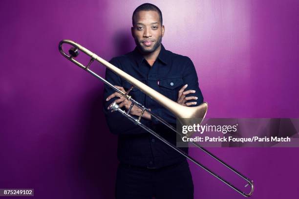 Musician, producer, actor and philanthropist Troy Andrews aka Trombone Shorty is photographed for Paris Match on May 29, 2017 in Paris, France.