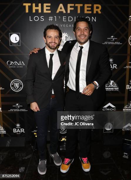 Producers Andres Torres and Mauricio Rengifo attend Universal Music Latin Entertainment 'The After, Las Vegas - Los Numero Uno Edition' at Omnia...