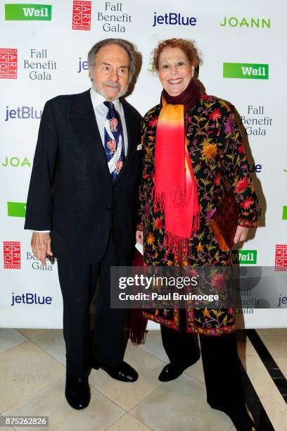 November 16: Bert Fendelman and Helaine Fendelman attends the American Folk Art Museum Annual Gala at JW Marriott Essex House on November 16, 2017 in...