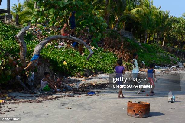 Family by the beach of the town of Puerto Cabezas, the capital of the North Caribbean Coast Autonomous Region. . In Puerto Cabezas 75% of the...