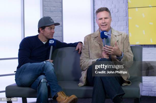 Mark Wahlberg and Will Ferrell are photographered during a vist to the Magic FM Studio on November 17, 2017 in London, England.
