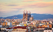 Spanish Cities la sagrada familia barcelona golden hour