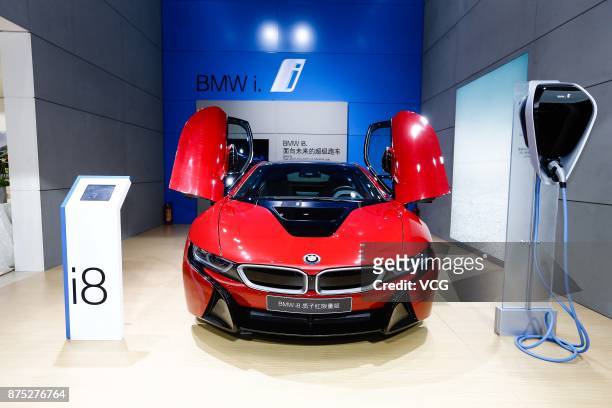 I8 is on display during the 15th Guangzhou International Automobile Exhibition at the China Import and Export Fair Complex on November 17, 2017 in...
