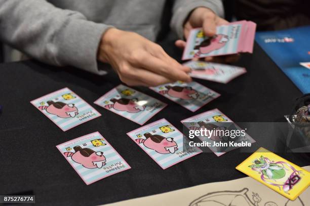 Competitor shuffles his deck at the Pokemon European International Championships at ExCel on November 17, 2017 in London, England. Thousands of...