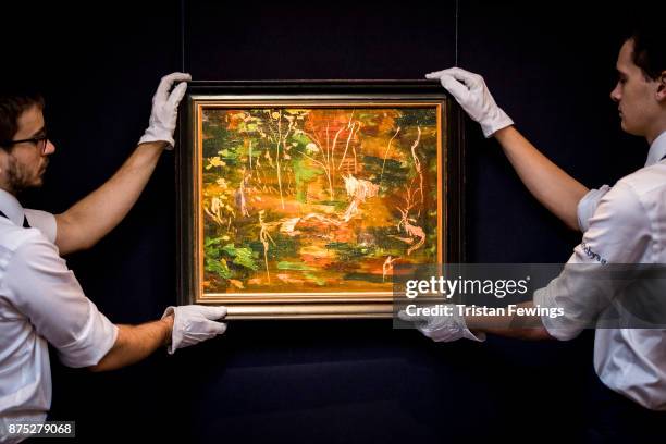 Sir Winston Churchill's 'The Goldfish Pool at Chartwell', his final ever painting goes on view as part of Sotheby's Modern and Post-War British Art...