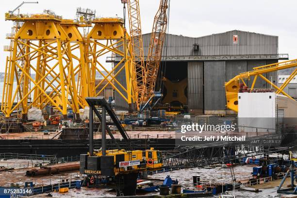 General view of the Burntisland yard of engineering company BiFab, where staff are continuing a work-in despite the firm being on the brink of...