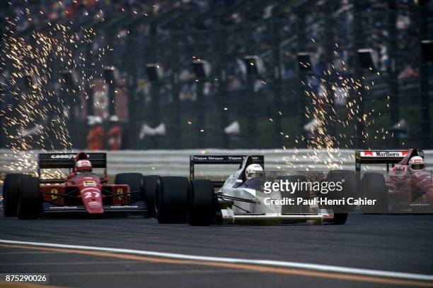Martin Brundle, Nigel Mansell, Andrea de Cesaris, Brabham-Judd BT58, Ferrari 640, Dallara-Ford F189, Grand Prix of Japan, Suzuka Circuit, 22 October...