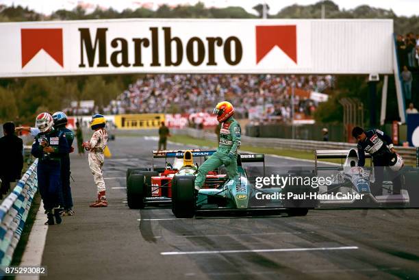 Mauricio Gugelmin, Nelson Piquet, Jean Alesi, Michele Alboreto, Leyton House-Judd CG901, Tyrrel-Ford 019, Grand Prix of Portugal, Autodromo do...