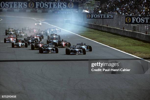 David Coulthard, Damon Hill, Michael Schumacher, Jean Alesi, Gerhard Berger, Williams-Renault FW17B, Benetton-Renault B195, Ferrari 412T2, Grand Prix...