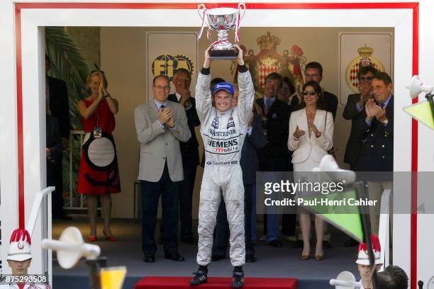David Coulthard, Prince Albert of Monaco, Princess Caroline of Monaco, Michel Boeri, Grand Prix of Monaco, Circuit de Monaco, 26 May 2002.