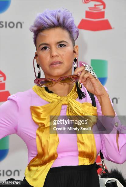 Liliana Saumet of Bomba Estereo attends the 18th Annual Latin Grammy Awards at MGM Grand Garden Arena on November 16, 2017 in Las Vegas, Nevada.