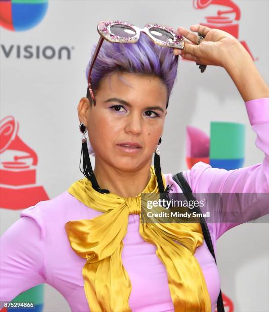 Liliana Saumet of Bomba Estereo attends the 18th Annual Latin Grammy Awards at MGM Grand Garden Arena on November 16, 2017 in Las Vegas, Nevada.