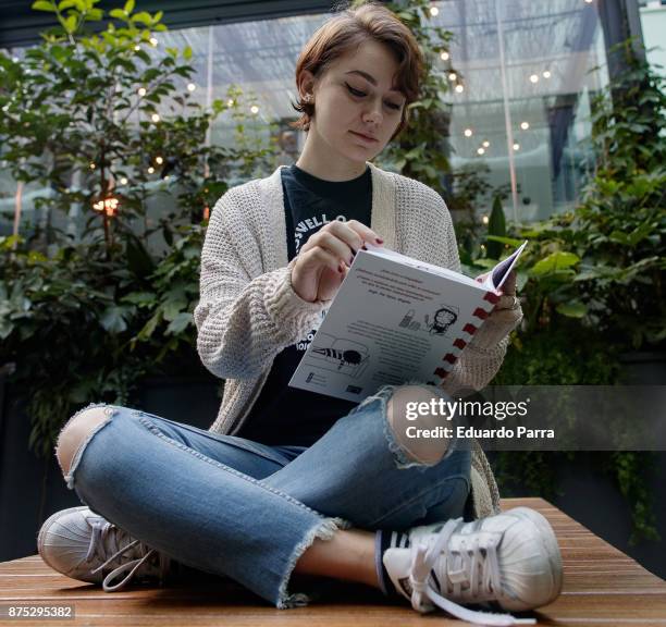 Cartoonist Sarah Andersen presents her new book 'Crecer es un mito' at Santa Barbara hotel on November 17, 2017 in Madrid, Spain.