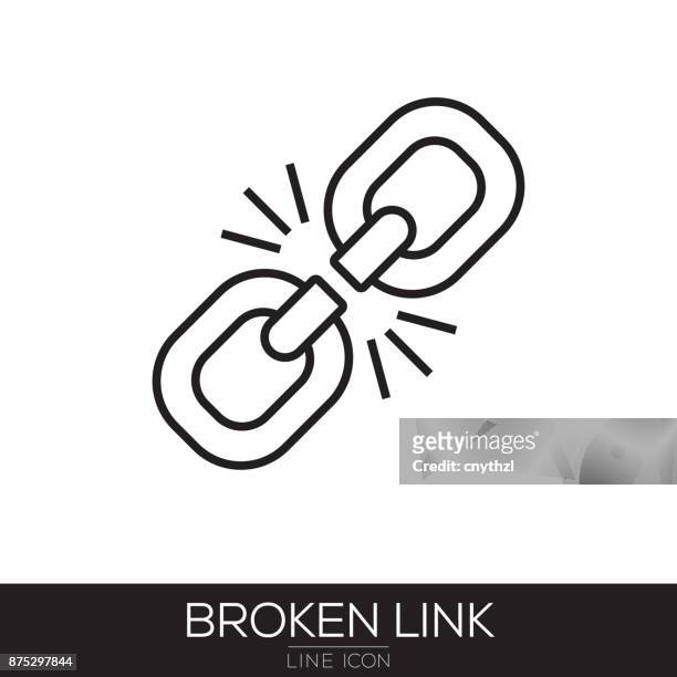 broken link line icon - failure stock illustrations