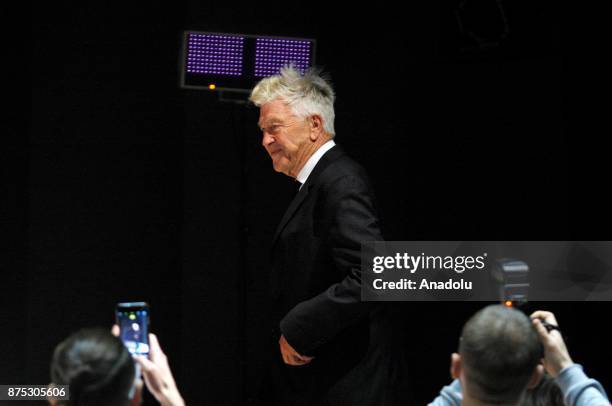 Film director David Lynch arrives at a press conference in Kiev, Ukraine, on November 17, 2017. Holder of the Golden Palm Branch,"The Golden Lion"...