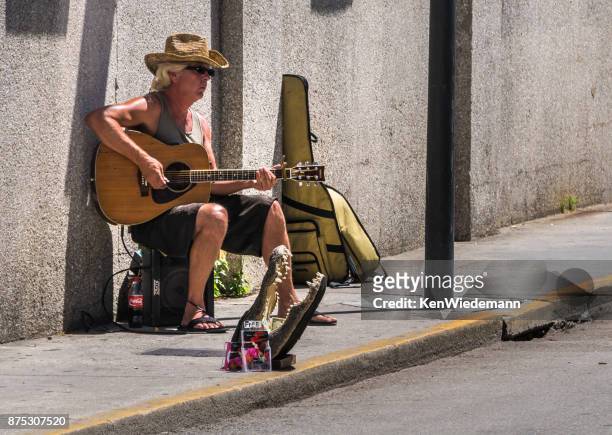 sidewalk soloist - tip jar stock pictures, royalty-free photos & images