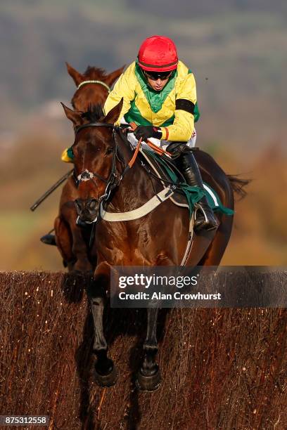 Bryan Cooper riding Finian's Oscar on their way to winning The Steel Plate And Sections Novices' Steeple Chase at Cheltenham racecourse on November...