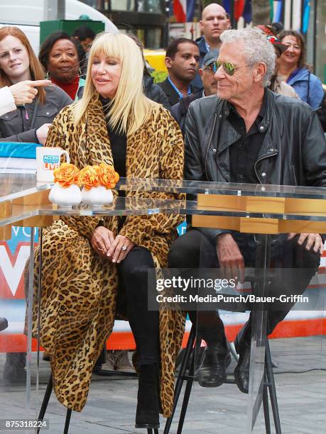 Suzanne Somers and Alan Hamel are seen at 'Access Hollywood' on November 16, 2017 in New York City.