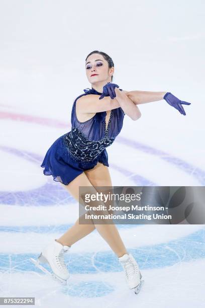Kaetlyn Osmond of Canada competes in the Ladies Short Program during day one of the ISU Grand Prix of Figure Skating at Polesud Ice Skating Rink on...