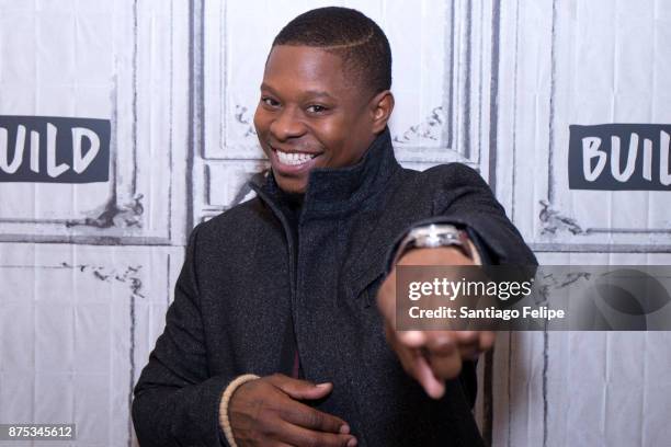 Jason Mitchell attends Build Presents to discuss "Mudbound" at Build Studio on November 17, 2017 in New York City.