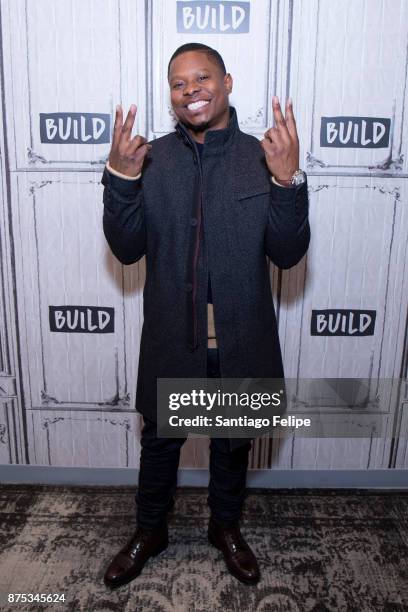 Jason Mitchell attends Build Presents to discuss "Mudbound" at Build Studio on November 17, 2017 in New York City.