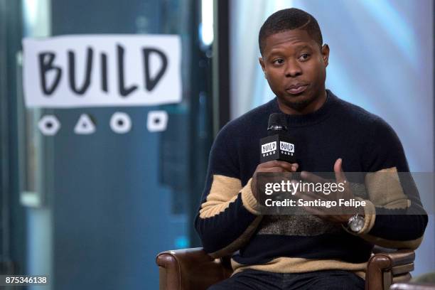 Jason Mitchell attends Build Presents to discuss "Mudbound" at Build Studio on November 17, 2017 in New York City.