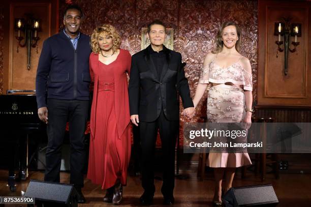 Norm Lewis, Vivian Reed, Michael Feinstein and Alice Ripley pose during Feinstein's/54 Below Press Preview at Feinstein's/54 Below on November 17,...